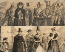 MANNER OF JOHN CAMBRIAN ROWLAND pair of lithographs - Welsh peasantry and costumes, 22 x 27cms (2)