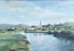 CONTEMPORARY WELSH SCHOOL watercolour - entitled verso, 'Ross on Wye', signed with initials, 35 x