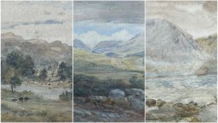 DAVID COX Jr. (1809-1885) watercolours (a pair) - entitled verso, 'Snowdon Range from near Bangor'