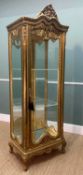 MODERN FRENCH STYLE GILTWOOD VITRINE, fitted bevel glass, mirror back and base, perspex shelves, 200