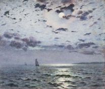 JOHN McDOUGAL watercolour - Orbed Moon 1, signed, 25 x 30cms Provenance: private collection