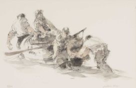 ‡ WILLIAM SELWYN limited edition (72/500) colour print - entitled verso 'Fishermen on the Menai