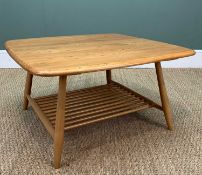 MID-CENTURY ERCOL WINDSOR OCCASIONAL COFFEE TABLE, model 767, natural finish, gold label, 40 (h) x