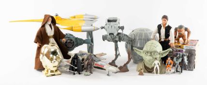 SELECTION OF MODERN STAR WARS MODELS & FIGURES, to include an X-Wing Fighter, Scout Walker, TIE
