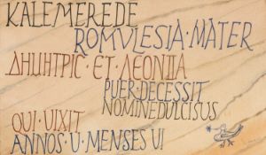 ‡ JONAH JONES (1919-2004) ink on paper - entitled verso, 'Catacomb Graffiti, Rome', signed and dated