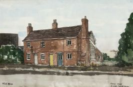 ‡ PETER BROOK (1927-2009) ink & watercolour - 'Pennine Cottage on a Very Cold Afternoon', signed, 36