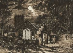 ‡ KEITH ANDREW limited edition (16/90) etching & aquatint - entitled 'Evening Church', signed, 17