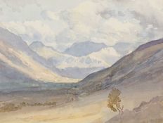 ‡ DAVID WOODFORD watercolour - Eryri (Snowdonia) landscape, signed, 20 x 27cms Provenance: private