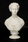 COPELAND ART UNION OF LONDON PARIAN BUST OF ALEXANDRA, after Mary Thornycroft, 1868, on socle
