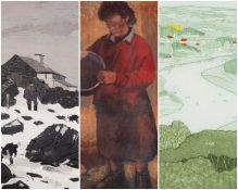 ‡ JOHN BRUNSDON (1933-2014) limited edition (93/150) aquatint engraving - Cardigan, signed, titled