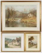 TOM CLOUGH RCA (1867-1943) watercolour - White Cottage & Tree, signed, 40 x 29cms, watercolour -