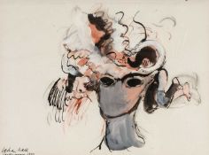 ‡ MICHAEL CULLIMORE (1936-2021) mixed media - entitled, 'Leda Mask', signed and dated 1997, 20 x