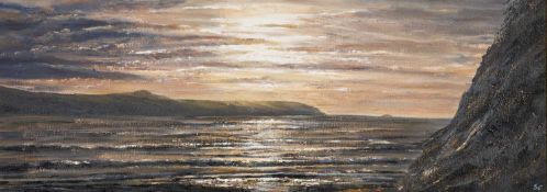 ‡ SHEILA CRAFT oil on board - entitled verso 'Winter Glow, Abereiddi', signed with initials, dated