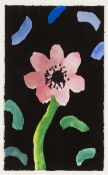 ‡ NERYS JOHNSON gouache - entitled verso 'Magenta Anemone II, Series II', on Martin Tinney Gallery