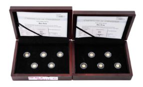 TWO 'THE BIG FIVE' GOLD PROOF 5-COIN SETS, Guinea 2019 limited edition (415/1000 and 970/1000),