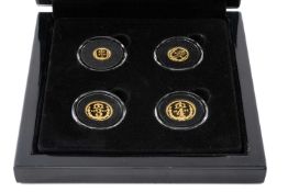 'EDWARD VIII GOLD MAUNDY PATTERN' 4-COIN SET, 2016, containing 'fantasy' gold proof Fourpence,