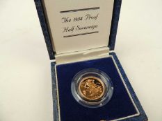 ELIZABETH II PROOF HALF-SOVEREIGN, 1984, 3.99g, boxed and with certificate Provenance: private