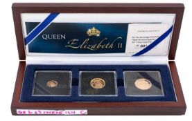 ELIZABETH II GOLD SOVEREIGN 3-COIN SET, comprising 2011 full, 1999 half and 2010 quarter sovereigns,