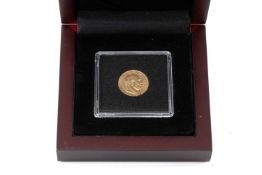 WILHELM I GOLD 10 MARK, 1875, encapsulated with Windsor Mint no. 101353 COA, in wood case of issue