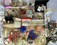 ASSORTED COSTUME JEWELLERY, including bracelets, necklaces, pendants and chains Provenance: