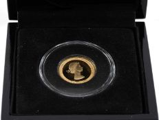 ELIZABETH II SAPPHIRE CORONATION JUBILEE GOLD PROOF SOVEREIGN, Tristan da Cunha 2018, double