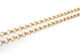 YELLOW METAL CIRCLE LINK NECKLACE, 24.8g Provenance: deceased estate Carmarthenshire Comments: light