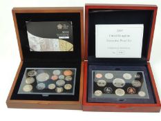 ROYAL MINT 2007 UK EXECUTIVE PROOF COIN SET (12 coins), with case and certificate; also 2011 UK