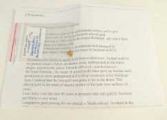 RARE SCOTTISH GOLD NUGGET, 0.9g, Provenance: Breadalbane, Perthshire