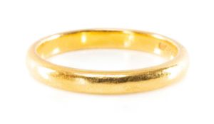 22CT GOLD WEDDING BAND, 5.3g Provenance: deceased estate Carmarthenshire Comments: light wear