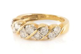 18K GOLD TEN STONE DIAMOND RING, 1.0cts overall approx., ring size N, 4.5g Provenance: private