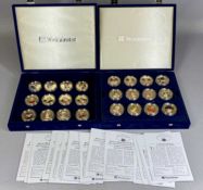 ENCAPSULATED SET OF 48 PROOF GOLD-PLATED PRINCESS DIANA PORTRAIT COINS, Westminster Mint, in two