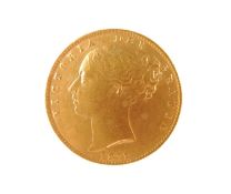 VICTORIA SOVEREIGN 1872, Young Head (VF), 7.98g Provenance: private collection Cheshire