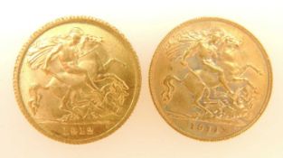 GEORGE V, TWO HALF-SOVEREIGNS, 1911 (EF), 3.97g; and 1912 (EF), 4g (2) Provenance: private