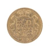 WILLIAM IV GOLD SOVEREIGN, 1836, 7.9g Provenance: private collection Swansea. Comments: VF