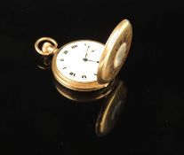 9CT GOLD HALF HUNTER CROWN-WIND POCKET WATCH, hallmarked Birmingham 1921, 17 jewel Swiss movement,