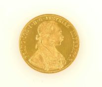 FRANZ JOSEF I, AUSTRIAN 4 DUCAT GOLD COIN, 1915, re-strike, 13.9g (VF) Provenance: private