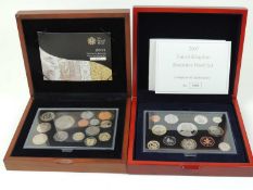 ROYAL MINT 2007 UK EXECUTIVE PROOF COIN SET (12 coins), with case and certificate; also 2011 UK
