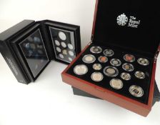 ROYAL MINT 2013 UK PREMIUM PROOF COIN SET (16 coins), with wooden case, certificate, and outer