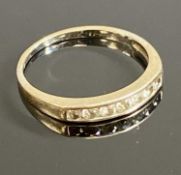 18CT WHITE GOLD SEVEN-STONE DIAMOND RING, approx. 0.3ct total, size P, 2.3g Provenance: deceased