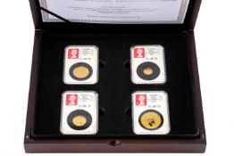 'BREXIT' GOLD BRITANNIA DATESTAMP 4-COIN SET, 2020, limited edition containing EII 1oz coin, 1/2oz