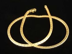 14CT GOLD FLAT CURB-LINK NECKLACE with lobster claw clasp, 44cms (l), 14.8g Provenance: private