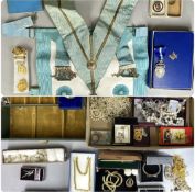 LARGE ASSORTMENT OF COSTUME JEWELLERY, some boxed to include 375 marked gold ingot, approximately
