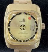 ZODIAC (SWISS) ASTROGRAPHIC GENT'S AUTOMATIC GILT METAL WRISTWATCH, 21mms dial, original bracelet