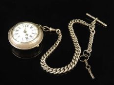 GEORGIAN SILVER PAIR-CASED VERGE POCKET WATCH by William Upjohn, Exon, c. 1760 (hallmarks