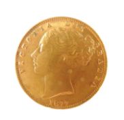 VICTORIA SOVEREIGN 1877, Young Head, Sydney Mint (EF), 7.98g Provenance: private collection