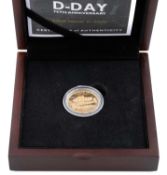'75TH ANNIVERSARY D-DAY' GOLD PROOF £1 COIN, Guernsey 2019, limited edition (49/275), featuring
