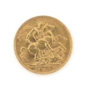 EDWARD VII GOLD SOVEREIGN, 1910, 7.9g Provenance: private collection Swansea. Comments: VF