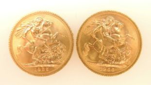 ELIZABETH II, TWO SOVEREIGNS, 1965 (EF), 7.98g; and 1966 (EF), 7.98g (2) Provenance: private
