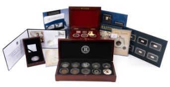 GROUP OF COLLECTABLE COINS comprising boxed Danbury Mint 'The World's First Postage Stamps'