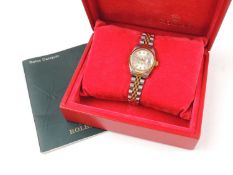 ROLEX LADIES' DATEJUST OYSTER PERPETUAL WRISTWATCH, c. 2001, 28mms (diam.) case with champagne